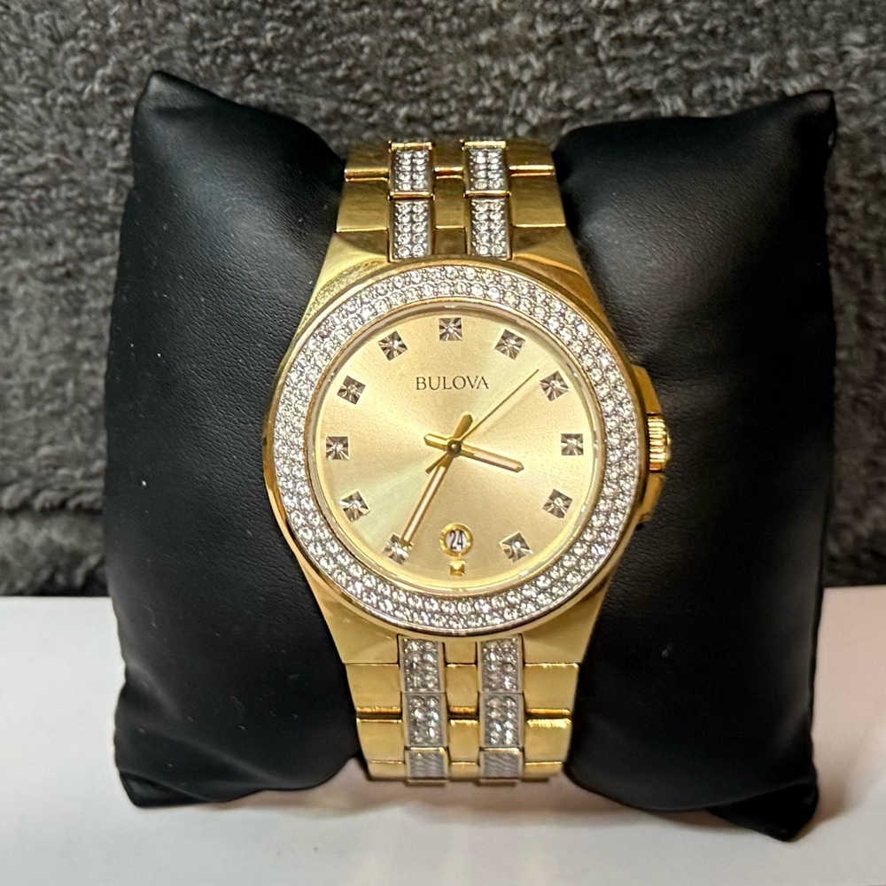 Bulova Luxurious Gold Watch with Silver Accents